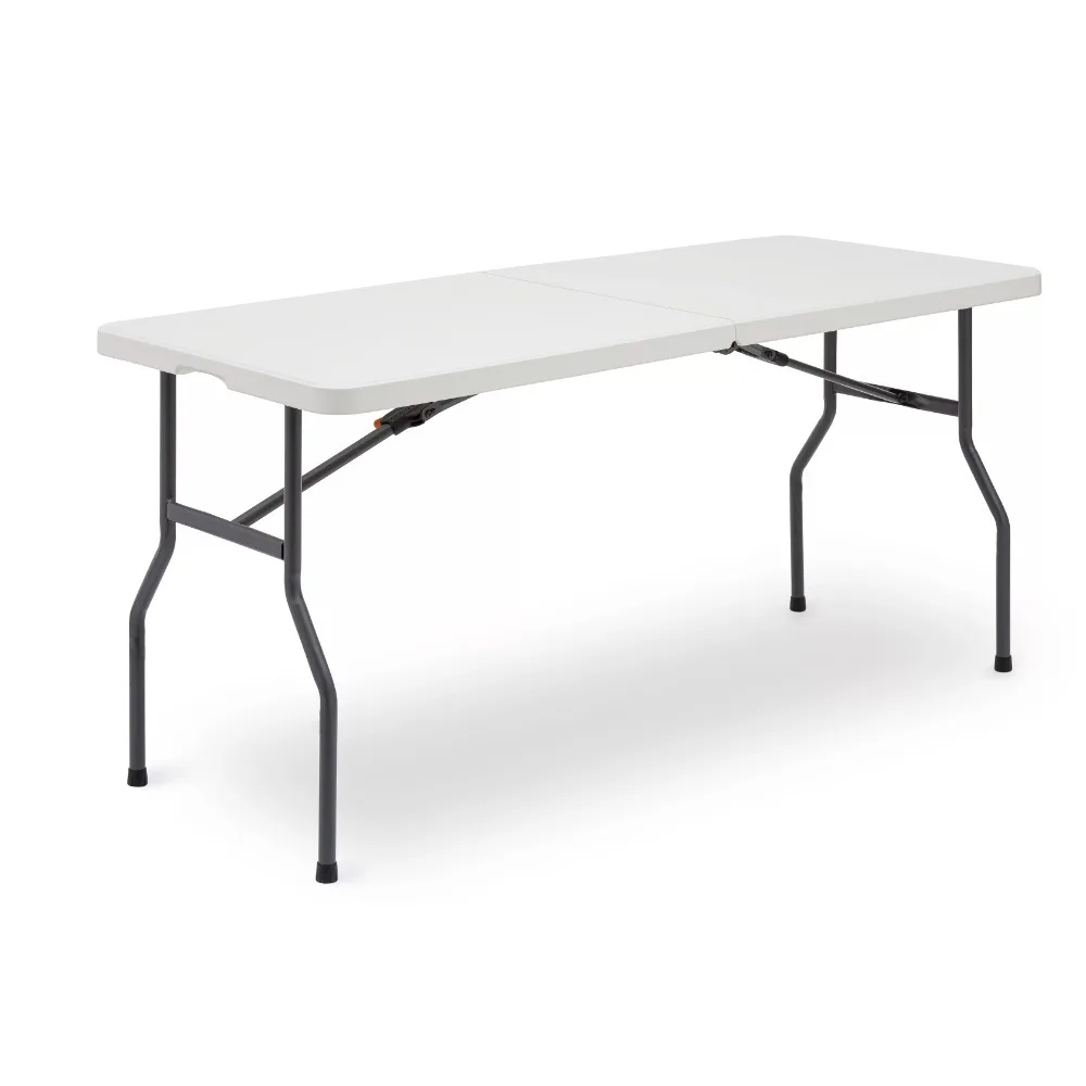 

5-Foot Center Half Folding Table, White (Indoor and Outdoor Use), Size 5ft
