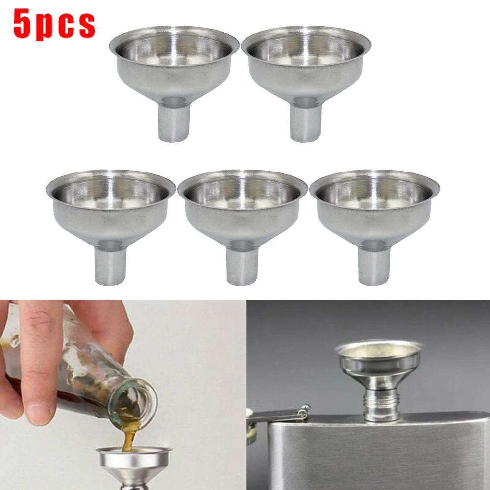 

Mini Funnels Mouth Oil Small Stainless Steel 25mm Height 5pcs Bottle Filling Funnel Kitchen Liquor High quality
