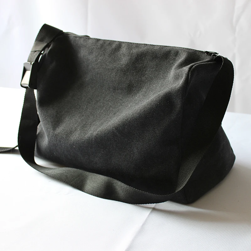 

Сумка на плечо ZKMODE Мужская холщовая, винтажный мессенджер большой вместимости, однотонная школьная дорожная сумочка кросс-боди для подрост...