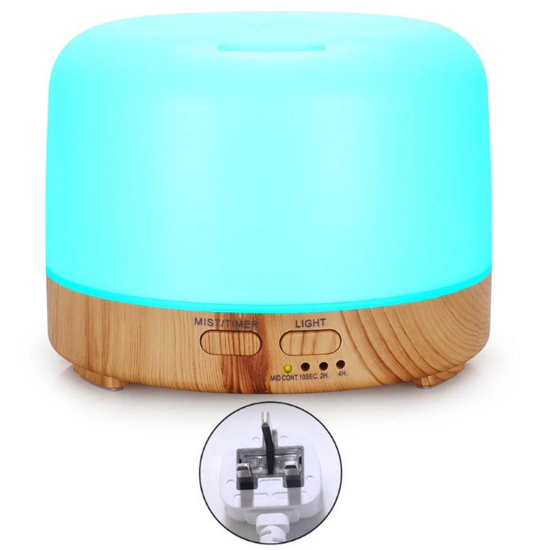 

300ml Aromatherapy Essential Oil Diffuser Wood Grain Ultrasonic Air Humidifier Cool Mist Humidifier 7 Color LED Light 95AC