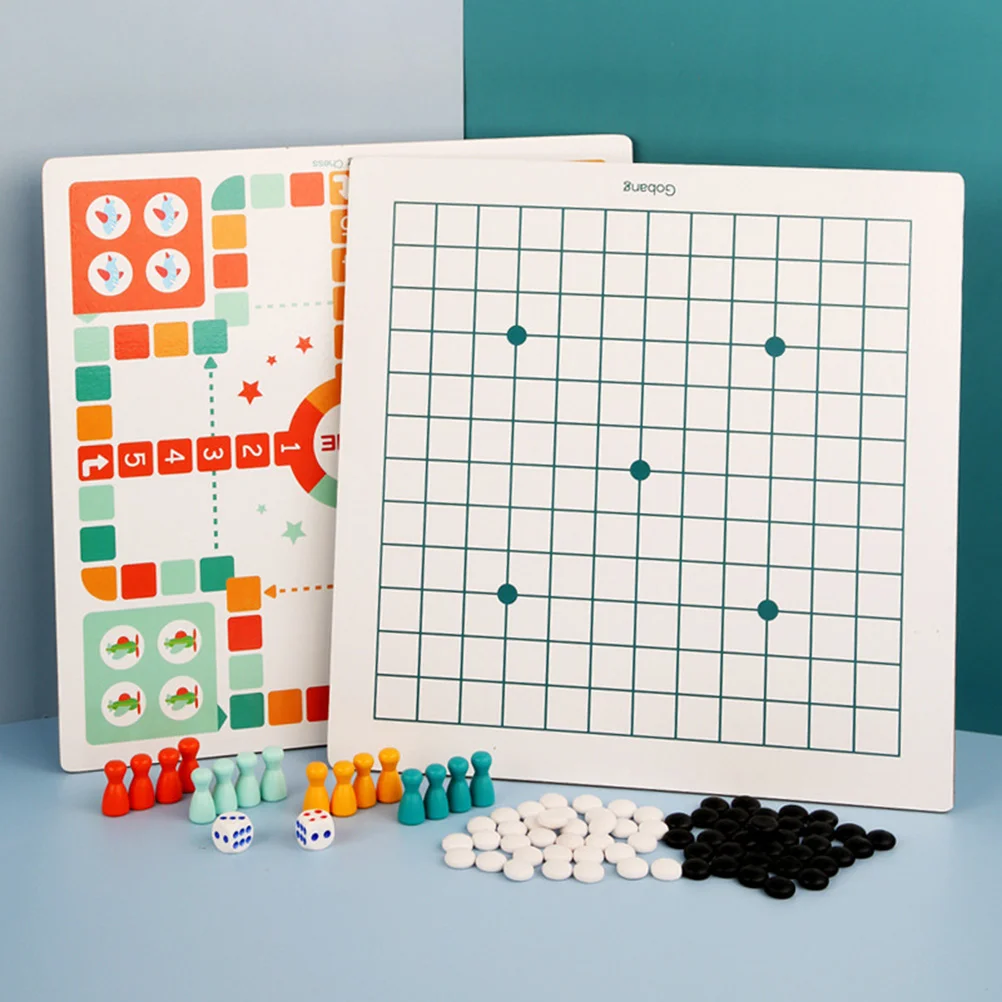 

1 Set Versatile Game Chess Flying Chess Five-in-a-row Chess Interactive Game Board Educational Plaything (Assorted Color)