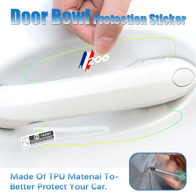 8 шт./компл. наклейки для стайлинга автомобиля против царапин Peugeot 206 логотип