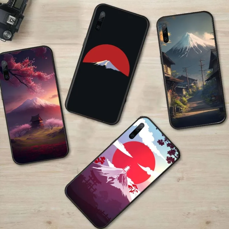 

Чехол для телефона с японским креплением Fuji Для Huawei P50 P40 P30 Pro Lite P Smart 2021 2019 Magic 3, черный мягкий чехол, чехол