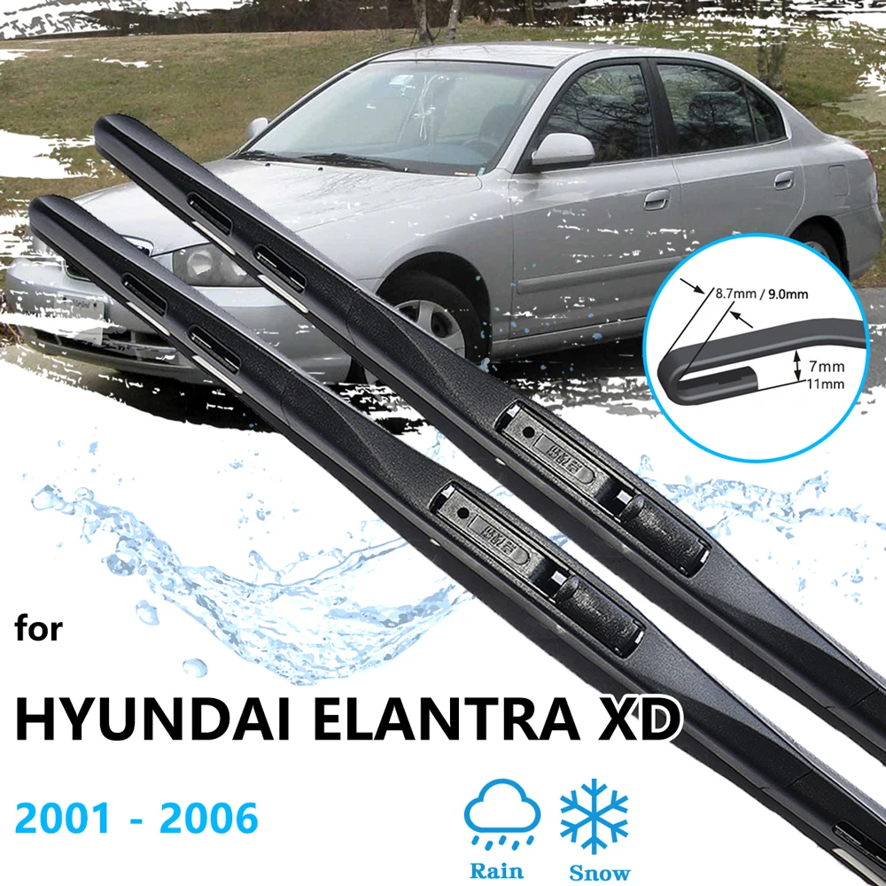 

2x For Hyundai Elantra Avante XD MK3 2001 2002 2003 2004 2005 2006 Front Wiper Blades Rubber Strip Refill Auto Replacement Parts