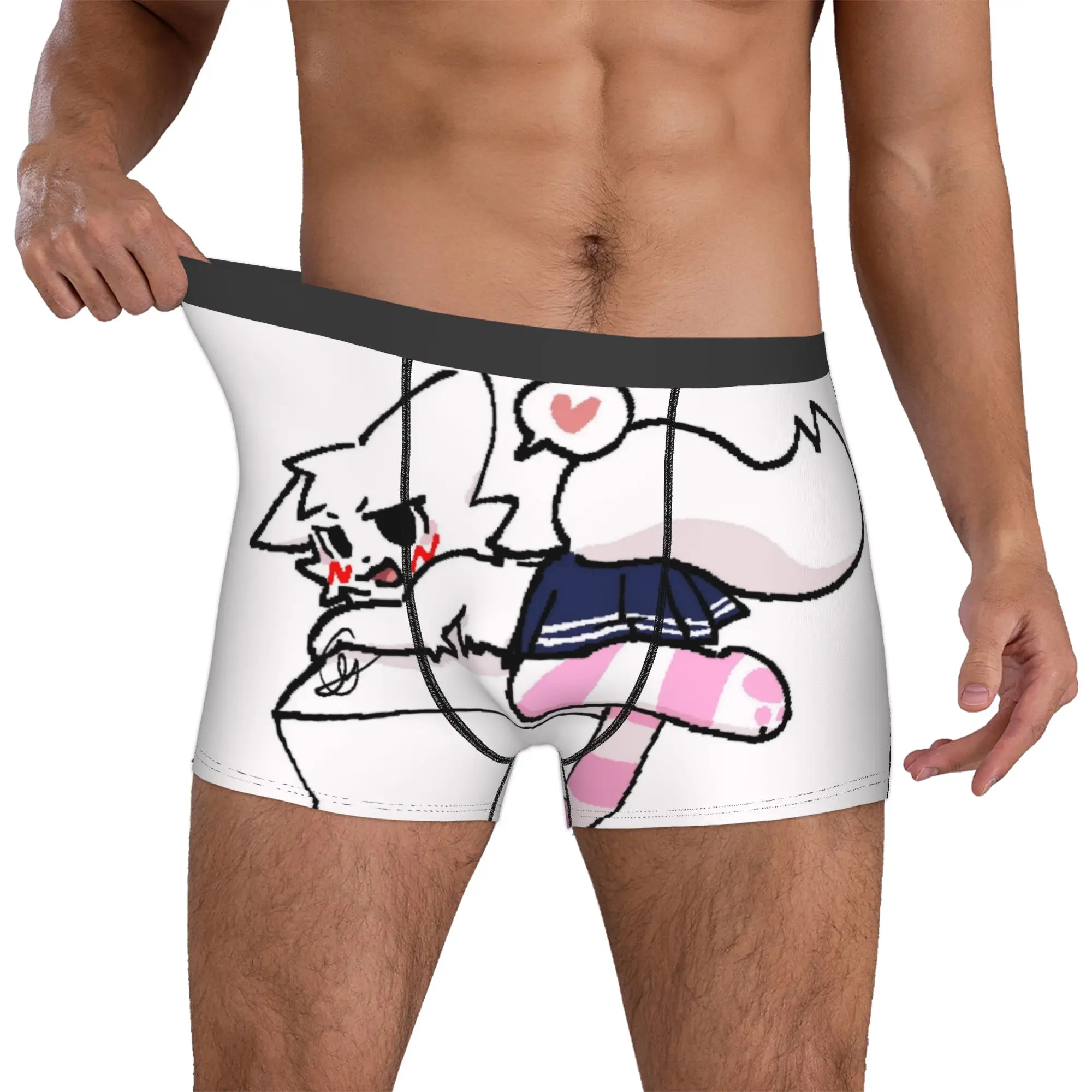 Фото Мужские трусы-боксеры Custom Boykisser Silly Cat с милым мультяшным принтом, крутые трусы-шорты №1