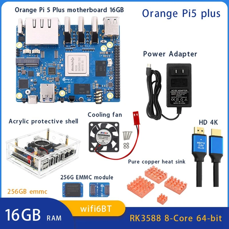

Модуль Emmc для Orange Peel 5 Plus 16GBRAM, 256 ГБ, Восьмиядерный процессор RK3588, поддержка 8K видео, 2,5G Wifi6, сменный модуль, вилка стандарта США