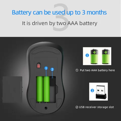 Беспроводная игровая мышь kebidumei 1600 DPI 4 кнопки