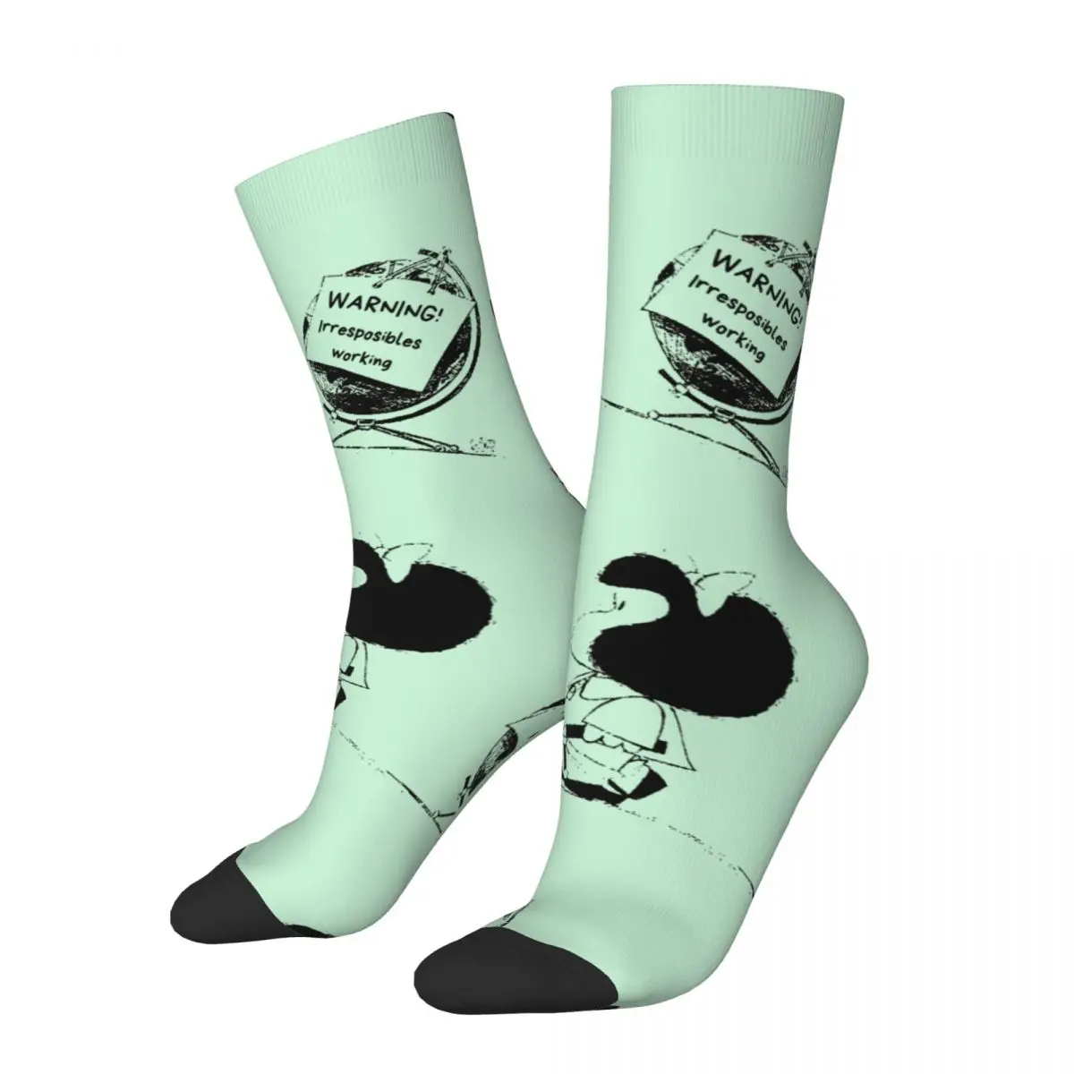 

Hip Hop Vintage World Essential Crazy Men's compression Socks Unisex Mafalda Quino Comics Manga Girl Seamless Printed Crew Sock