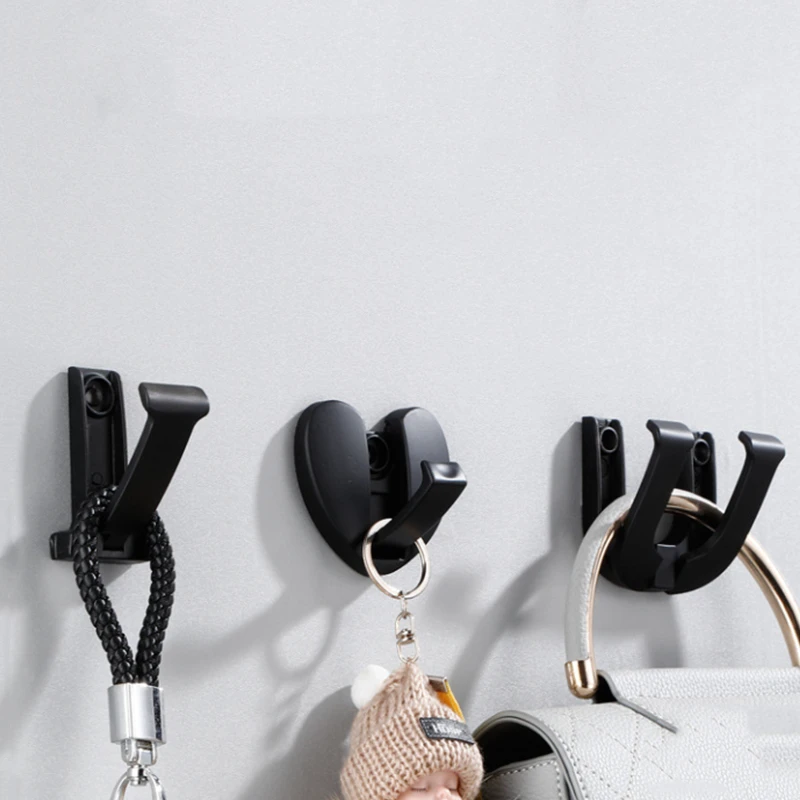 

Aluminum Love Nailless Folding Coat Hook Hallway Bedroom Door Hat Clothes Rack Hanger Kitchen Toilet Wall Brack Hooks Home Decor