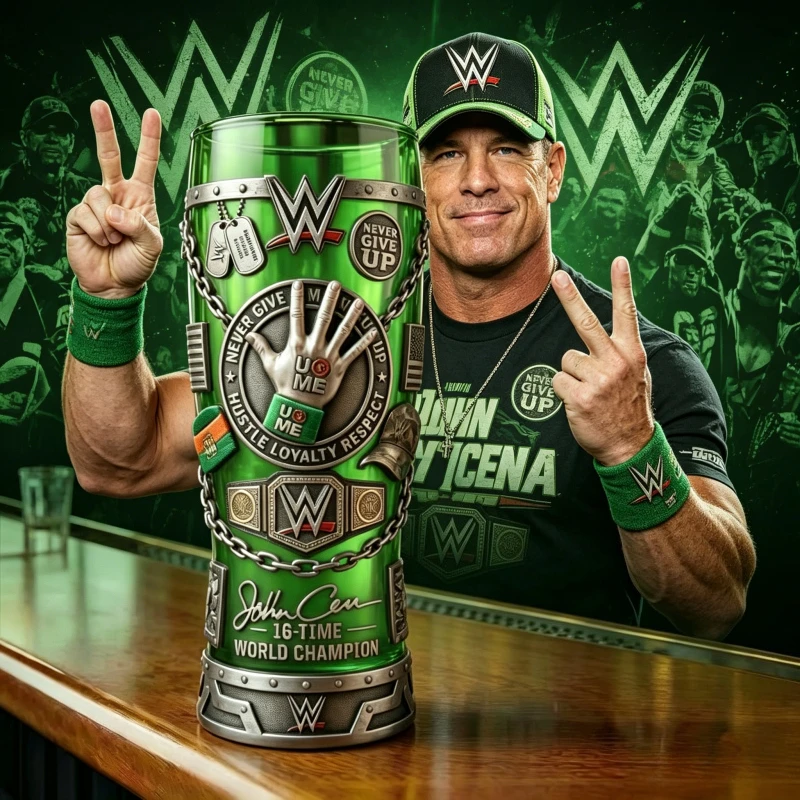 Фото Стеклянная кружка WWE Джон Кена, 16-кратного чемпиона, для пива, коллекционная вещь для фанатов рестлинга №5