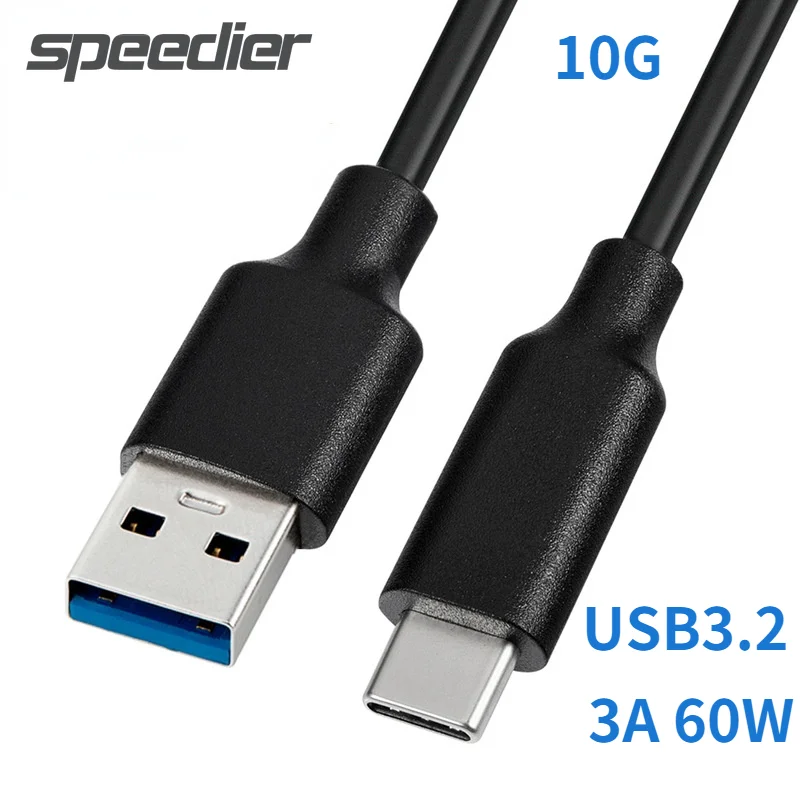 

Кабель USB A-USB C 3,1/3,2 Gen2 10 Гбит/с для передачи данных, короткий кабель USB C SSD с PD 60 Вт FCP & QC 3,0, запасной кабель для быстрой зарядки