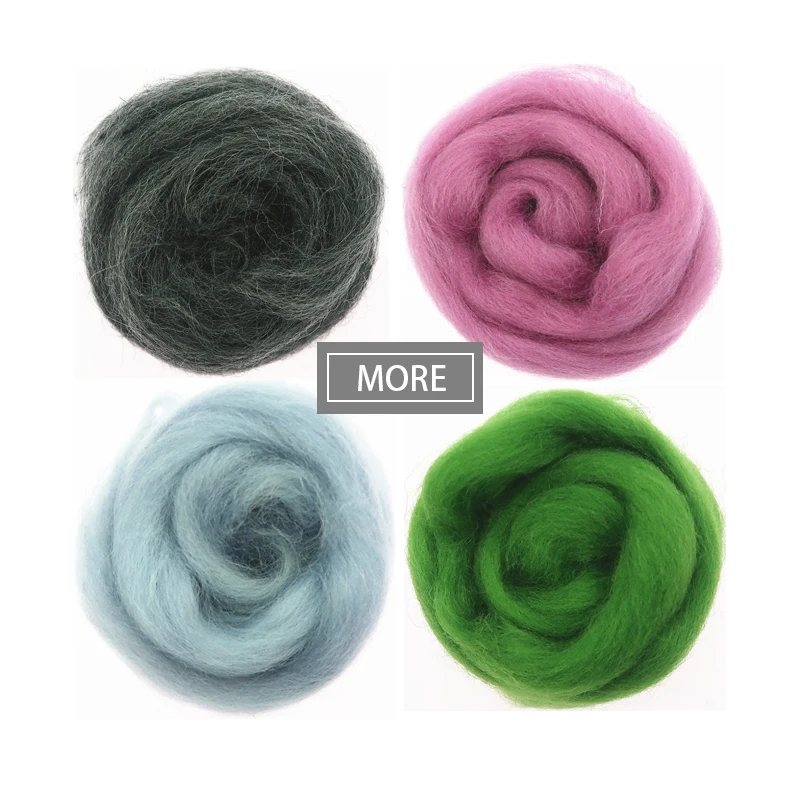 

50/100g/bag Soft Felting Wool Tools Roving Wool Fibre for DIY Needle Felting & Wet Felting Doll Needlework Spinning