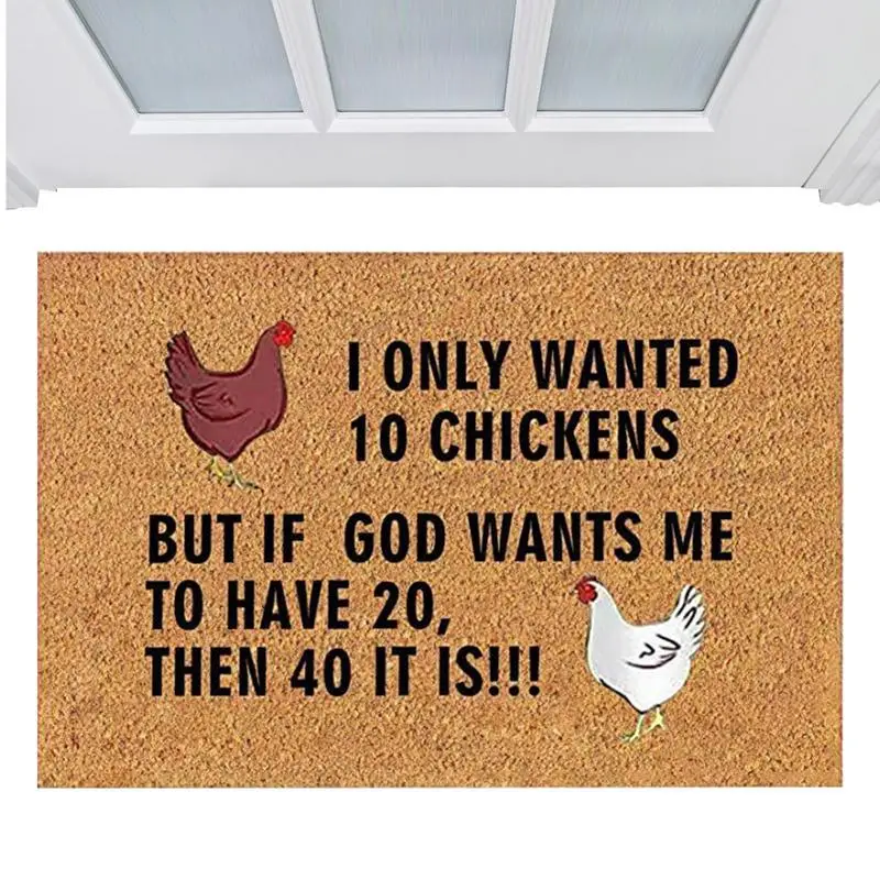 

Funny Welcome Mats Chicken Pattern Welcome Doormats 23.6*15.7inch Welcome Mat Bath Mat Entrance Floor Mat Non Slip Mats Indoor