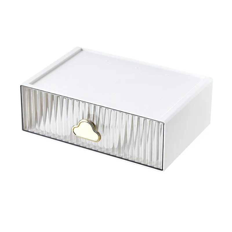 

Jul3023 Transparent Drawer-type Stationery Stacked With Desktop Storage Box