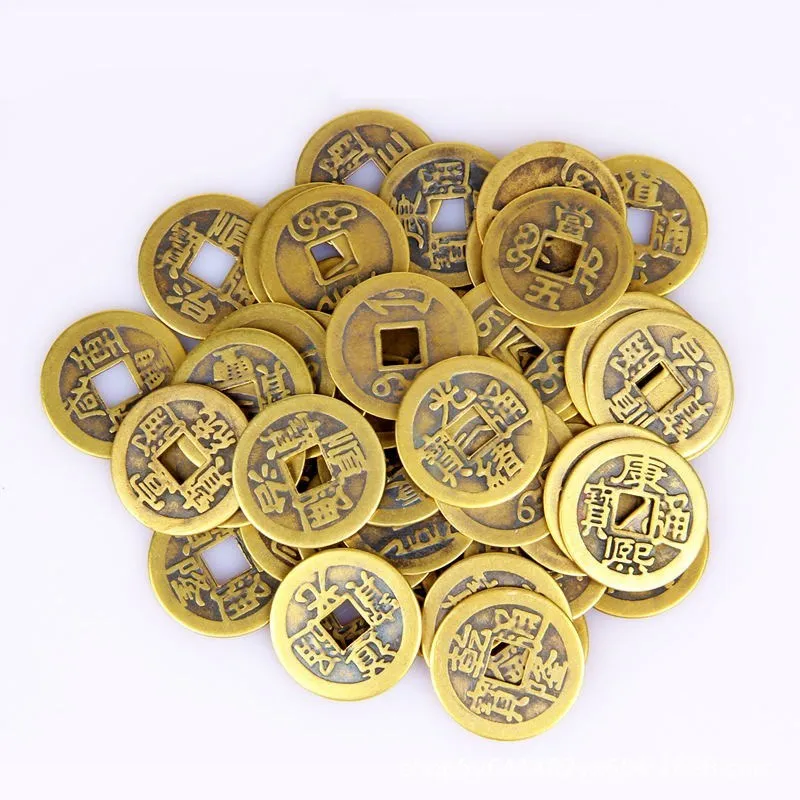 

Chinese Feng Shui Lucky Ching/Ancient Brass Coins Set Educational Art Decoration Car Coins Home Decor Gold Coin Challenge Coin