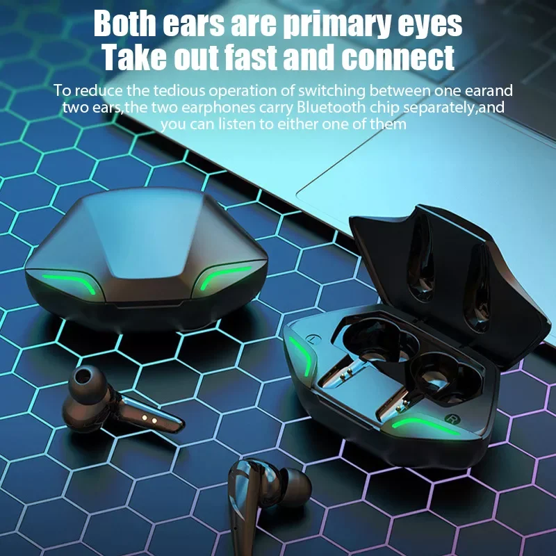 

TWS Bluetooth 5.0 Earphones Gaming Wireless Headphones Noise Reduction Gamer Headset HiFi Stereo Earbuds For Smartphones