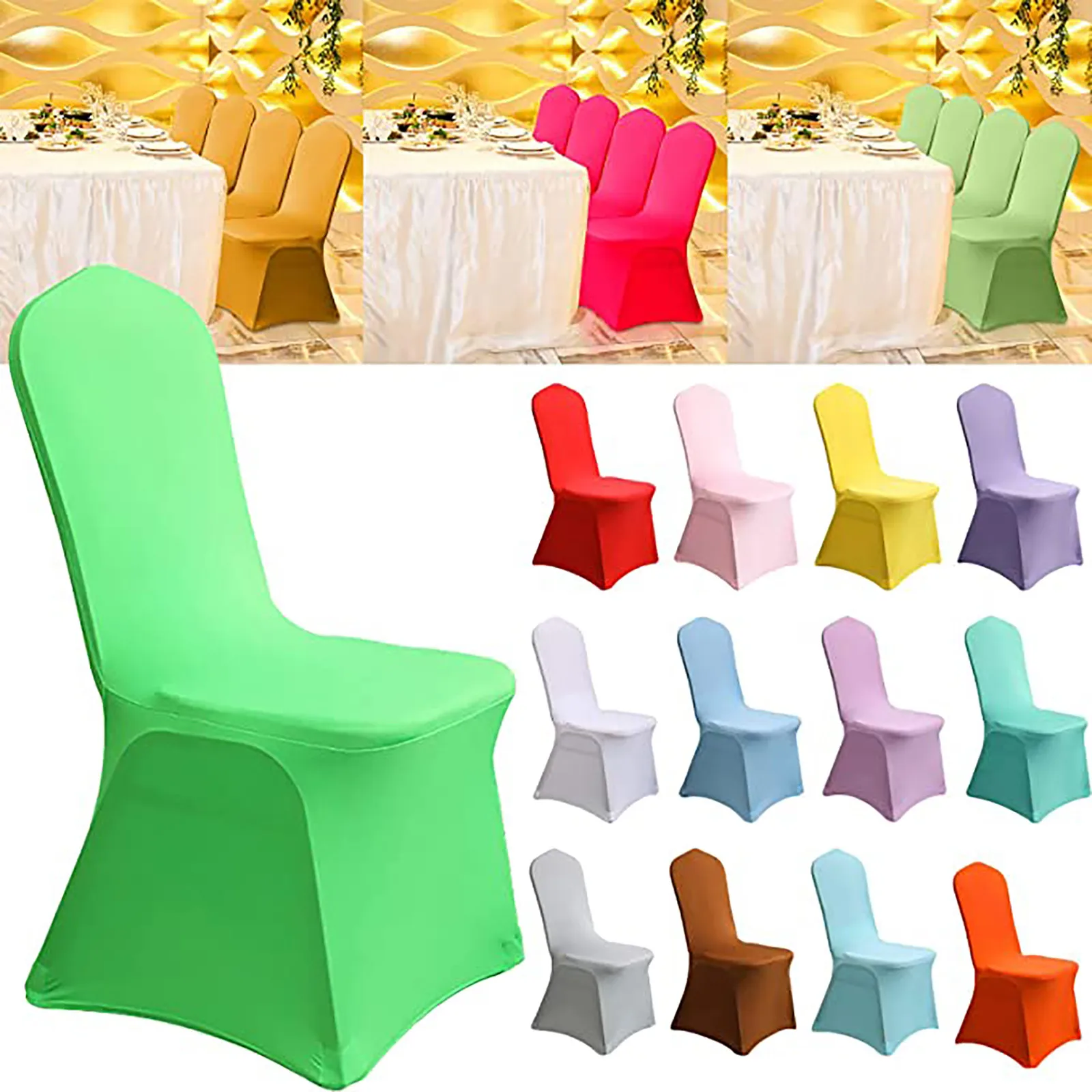 

27 colors Wedding Chair Covers Spandex Stretch Slipcover for Restaurant Banquet Hotel Dining Party Universal Chair Cover