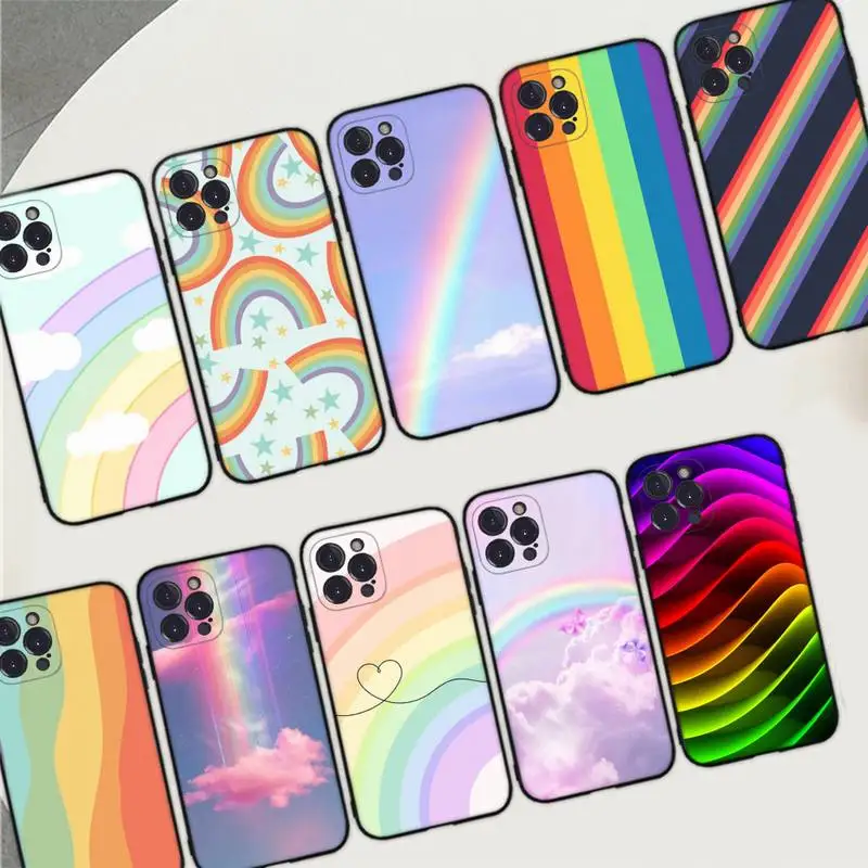 

Rainbow Phone Case For iPhone 14 11 12 13 Mini Pro Max 8 7 6 6S Plus X SE 2020 XR XS Funda Case