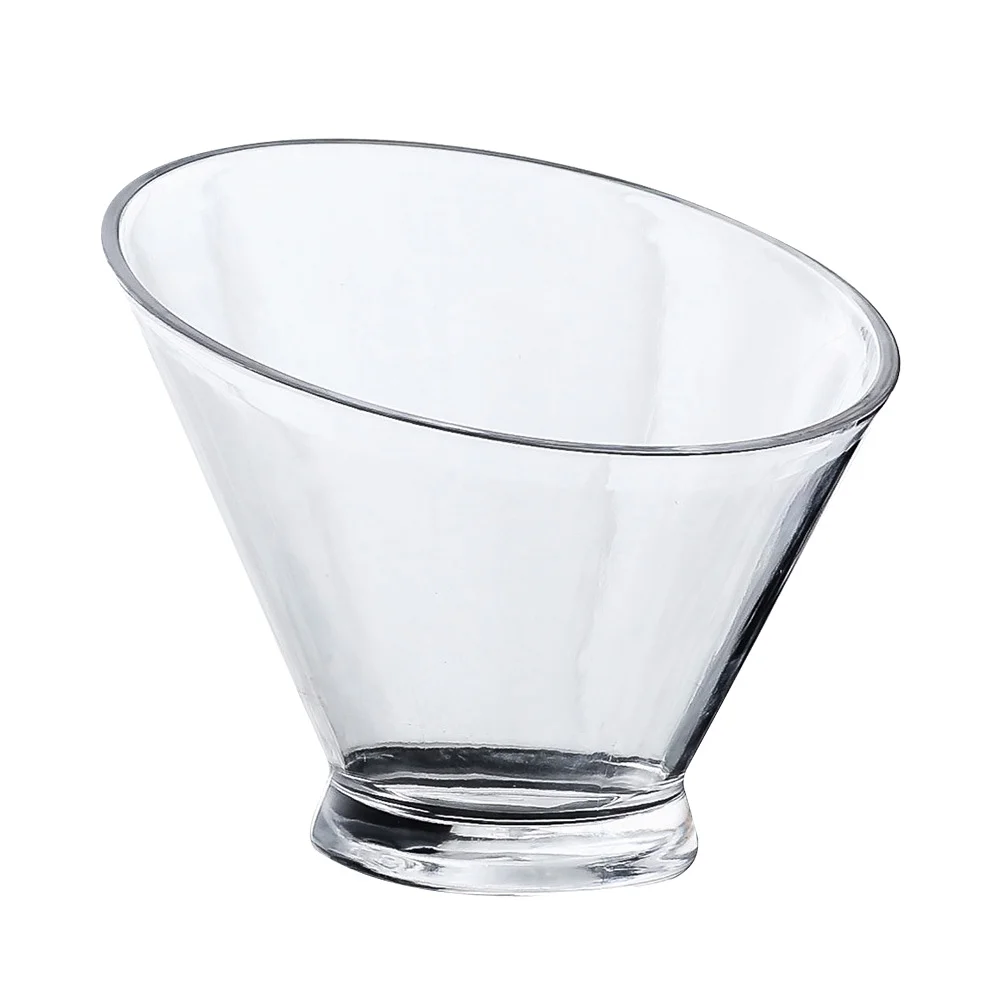 

Slant clear bucket Cut Glass Bowls Clear Glass Cooking Bowls Dessert Fruit Serving Bowls Glass Terrarium Candy Jar for salad