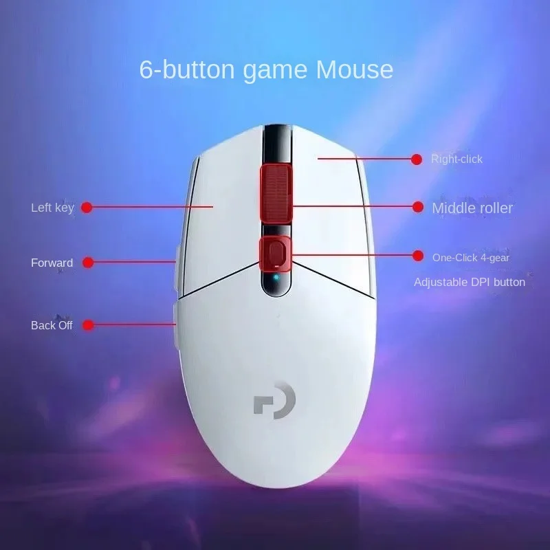 

Компьютерная мышь Logitech Беспроводная игровая мышка 2,4G для офисного стола G304 E-sports, мышь «курица ест» G304