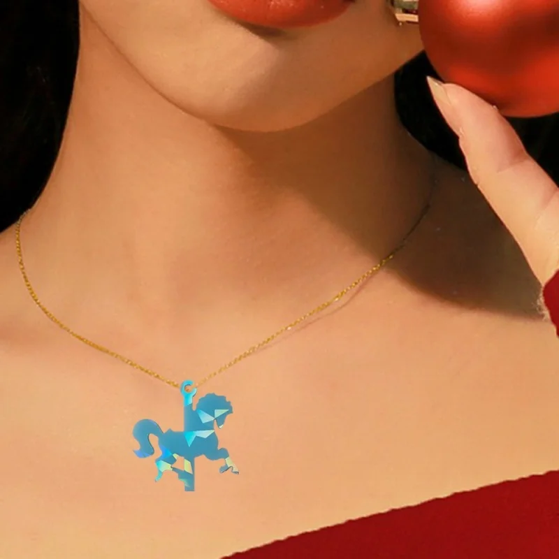 Голографические лазерные серьги сделай сам в виде единорога карусели