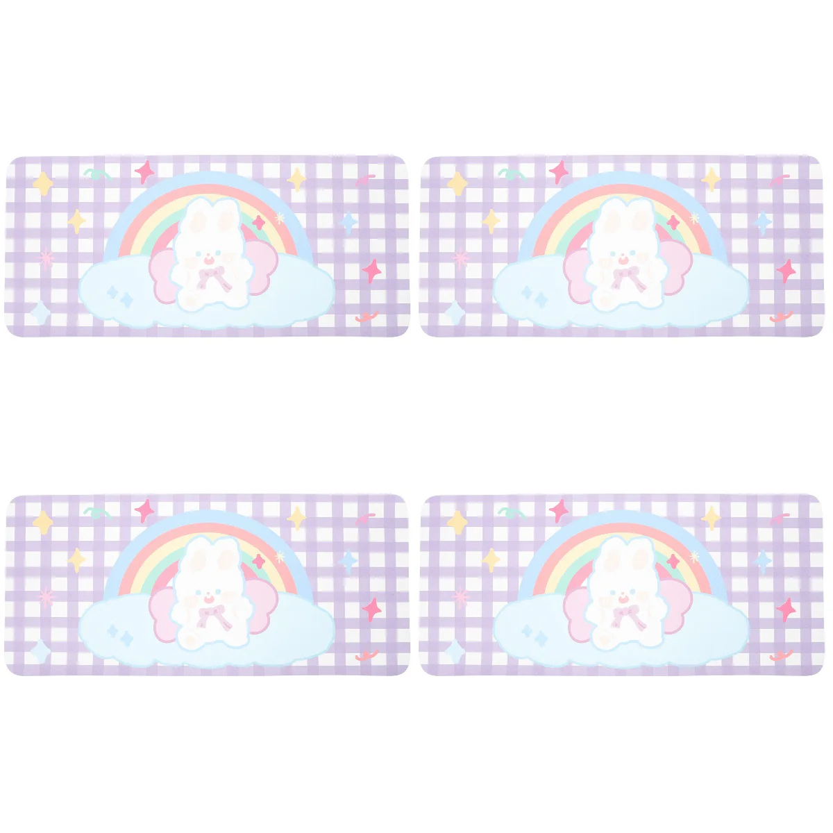 

4pcs Computer Laptop Mat Cartoon Desktop Mat Decoration Kawaii Pad
