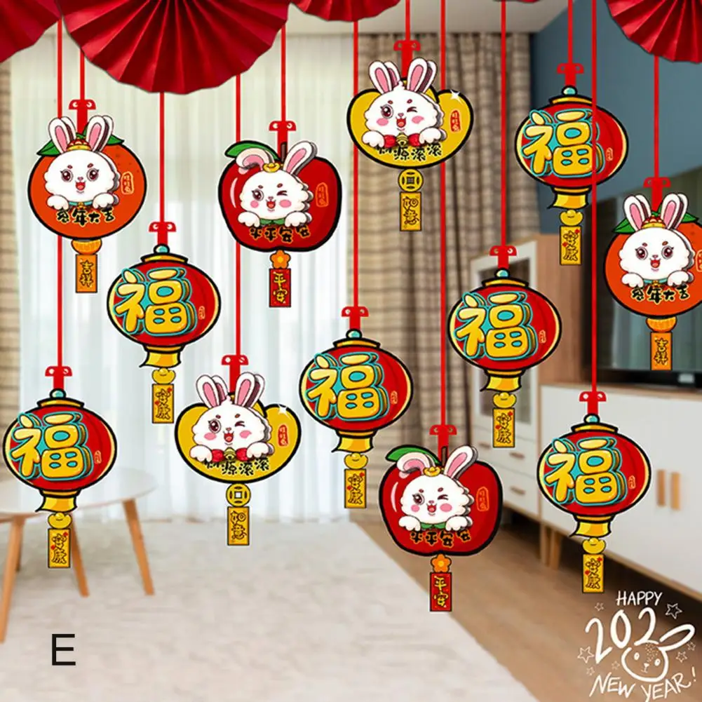

12Pcs Hanging Tag Festive Red No Fading Festival Supplies Spring Festival Decoration New Year Pendant