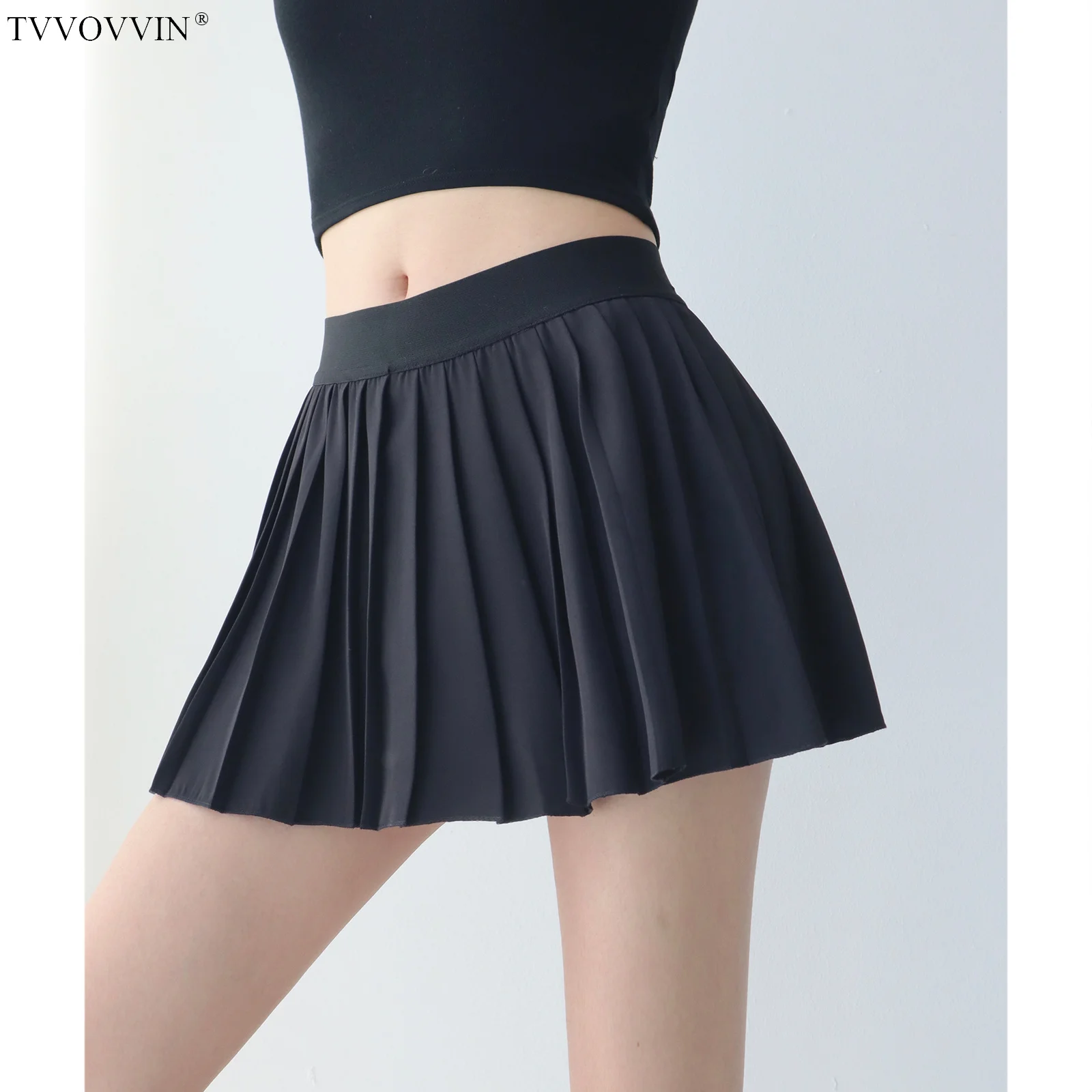 

TVVOVVIN 2023 Summer Women's High Waist Sexy Casual Sports Pleated Skirt French Slim Hot Girls Solid miniskirt Y3SL