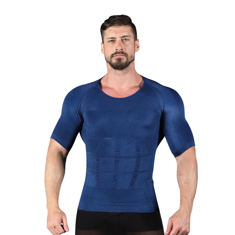 

Men Slimming Body Shaper Modeling Vest TShirt Fat Burning Men Belly Abdomen Compression Shapewear Chest Tummy Corset Shirts