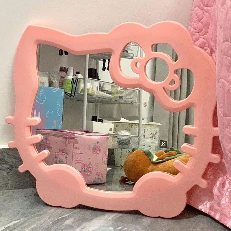 

Genuine Sanrio 3D dressing Hello Kitty mirror kawaii anime cartoon dormitory desktop makeup mirror Room accessories decoration