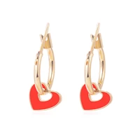 2022 new sweet love heart drop earrings for women girls round circle korean fashion statement wedding jewelry