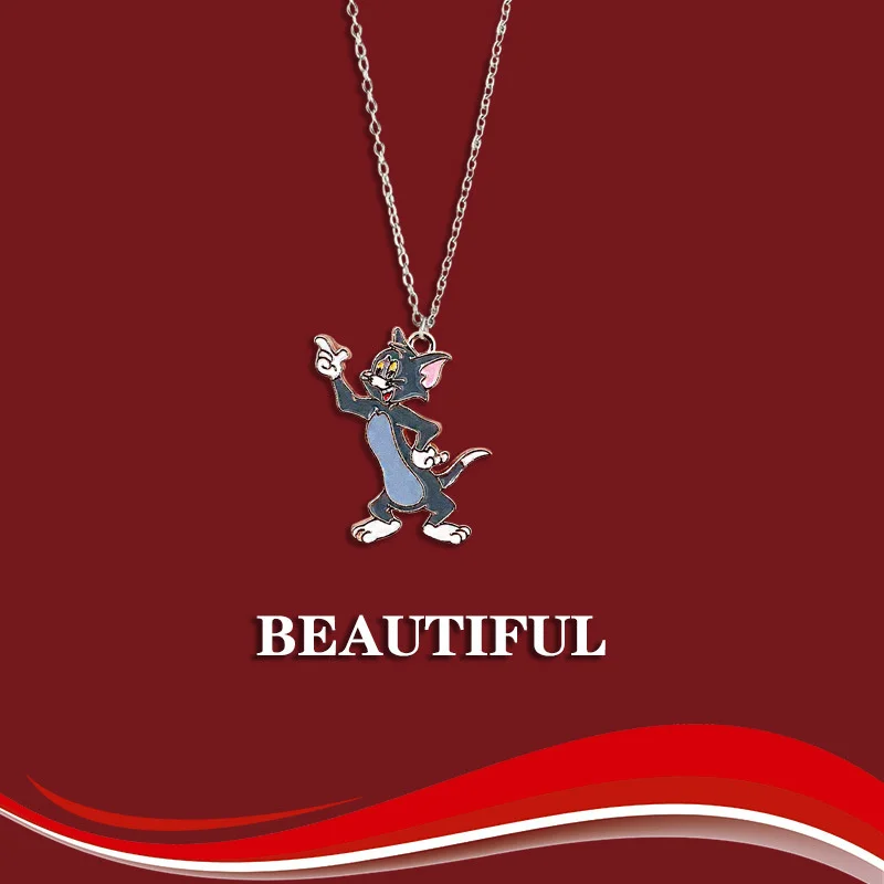 Ожерелье с подвеской Кот и мышь 1 пара |