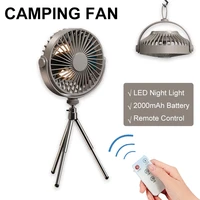 usb rechargeable outdoor camping ceiling fan with led light multifunction remote control 3 speed air cooling fan tripod desktop