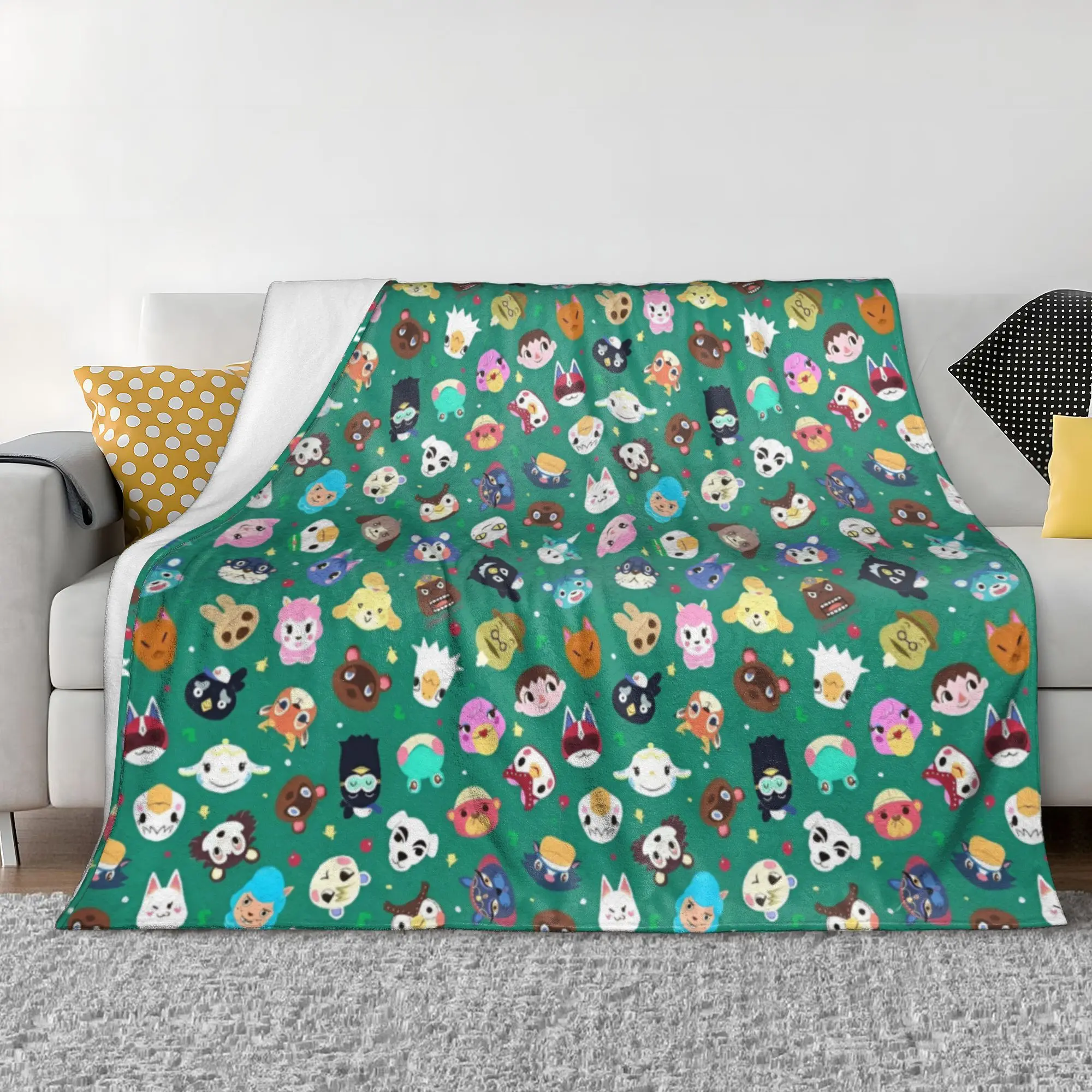 Мягкое бархатное одеяло с изображением животных для путешествий