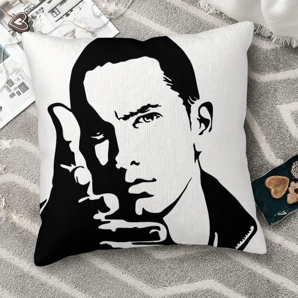 

Eminem Throw Pillow Case Hip Hop Cushion Home Sofa Chair Print Decorative Hug Pillowcase