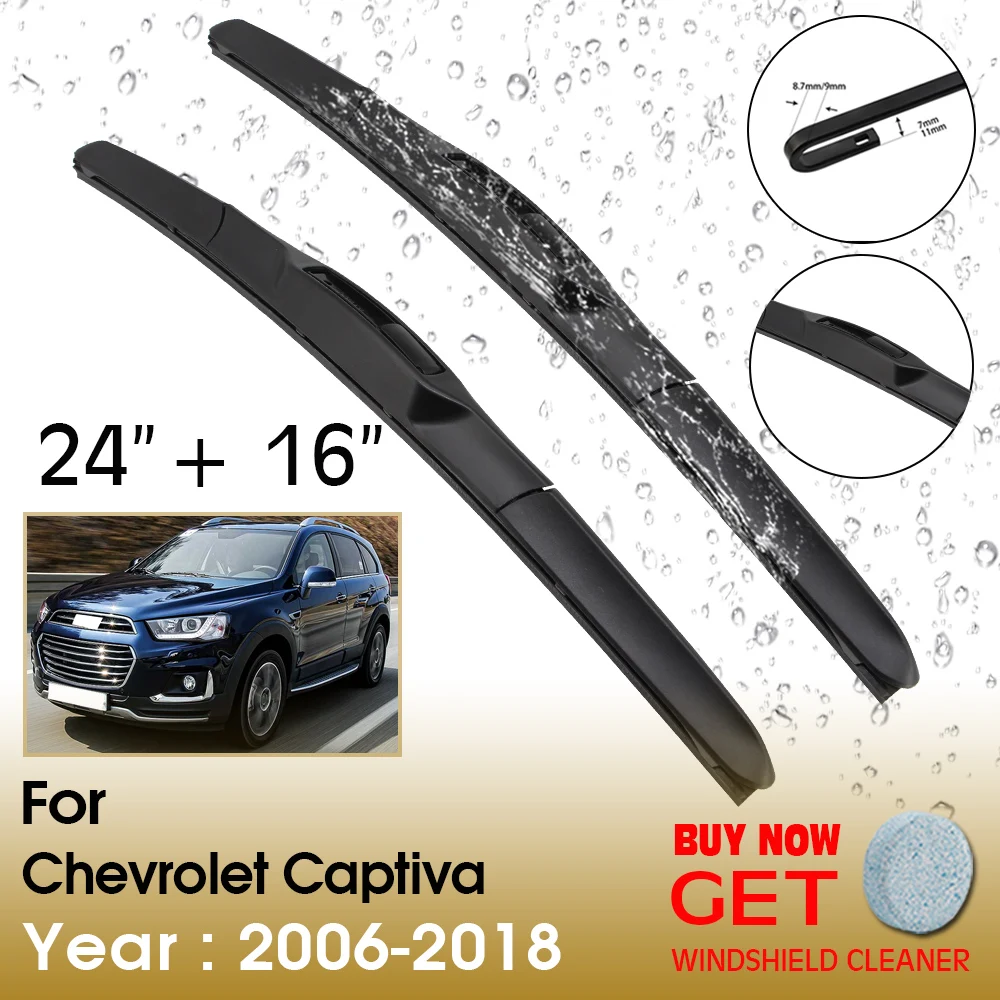 

Car Wiper Blade For Chevrolet Captiva 24"+16" 2006-2018 Front Window Washer Windscreen Windshield Wipers Blades Accessories