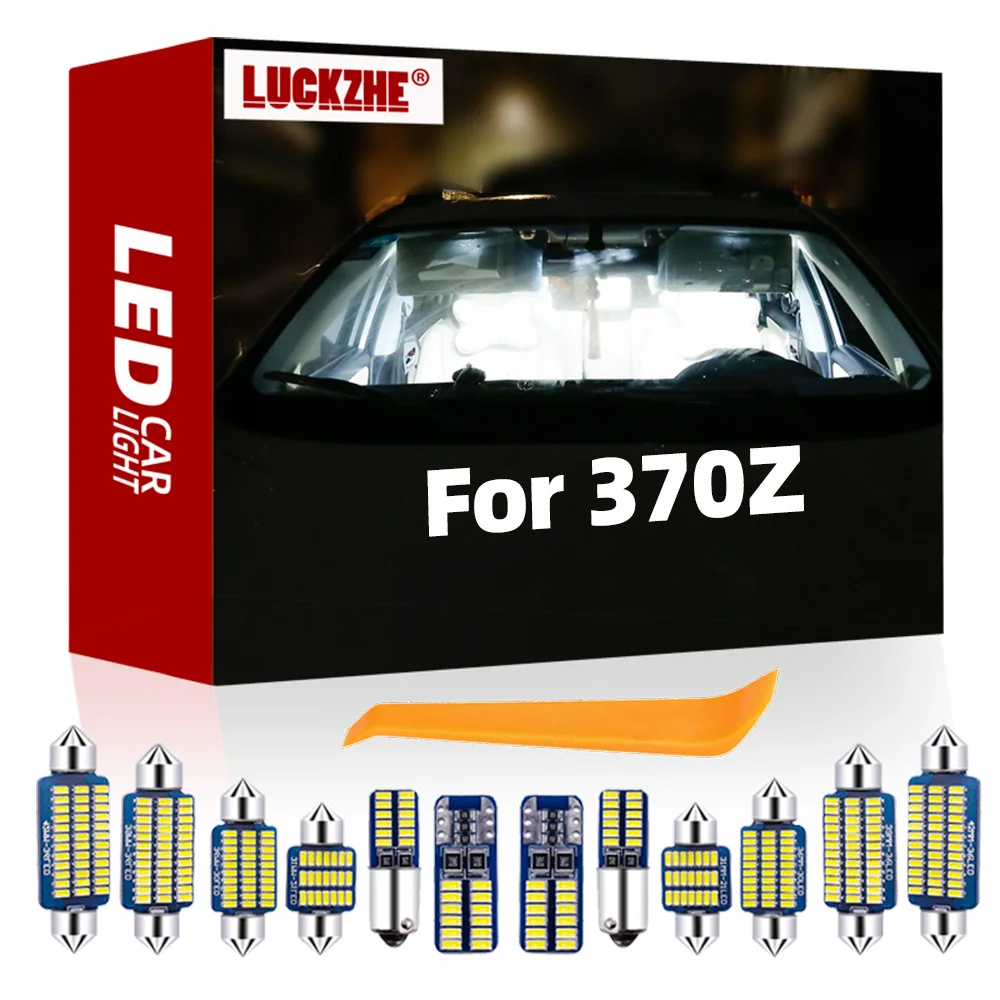 12Pcs Car LED Interior Light Bulb Kit For Nissan 370Z 2009-2014 2015 2016 2017 2018 2019 2020 2021 Map Dome Trunk Lamp Canbus