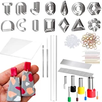 polymerclay cutters 165pcs polymerclay tools clay earring cutters with earring cards for diy craft jewelry making supplies
