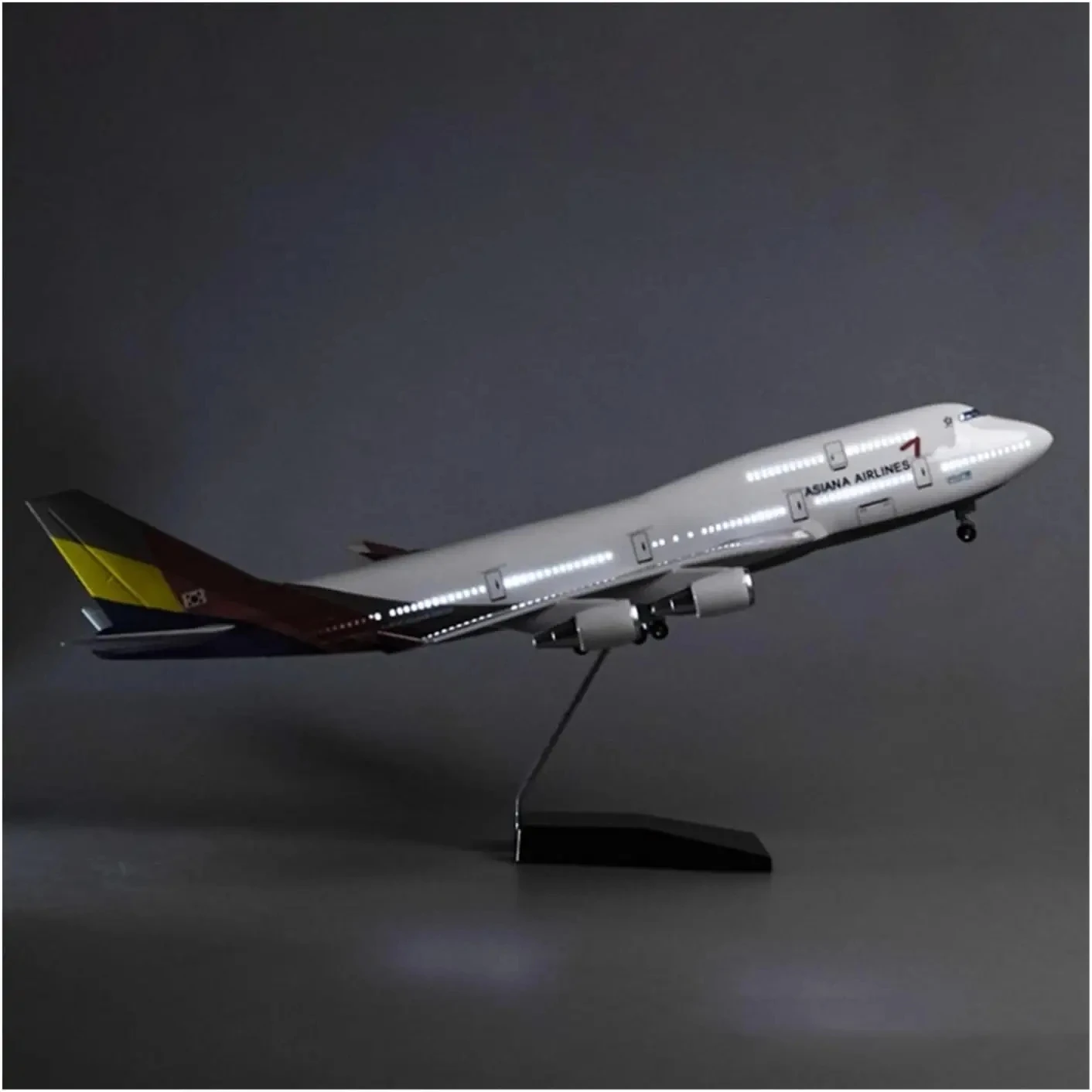 Масштаб 1:150 47 см ASIANA 747 модель самолета миниатюрный самолет с колесным фонарем для
