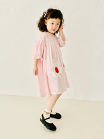 imakokoni kids 2022 original childrens clothing cherry blossom pink cotton flower dress short sleeve summer 22828