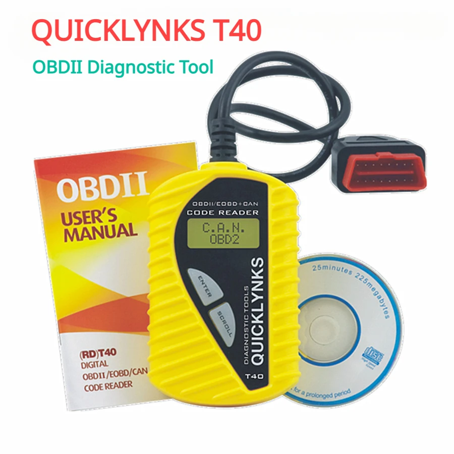 OBDIICAT T40 считыватель кодов базовый диагностический инструмент сканер Quicklynks CAN OBDII сканер T40 диагностический инструмент для OBD2 EOBD JOBD