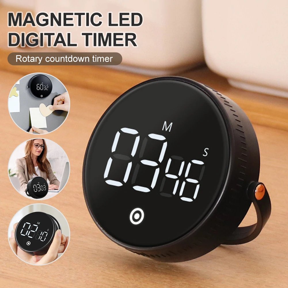 

Магнитный светодиодный цифровой таймер для кухни, душа, кабинета, секундомер, будильник, таймер обратного отсчета