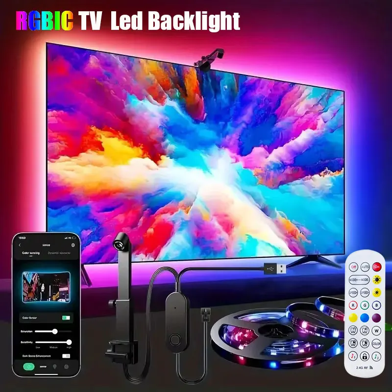 

Светодиодная лента Ambilight для телевизора RGBIC USB 5V 30 LED