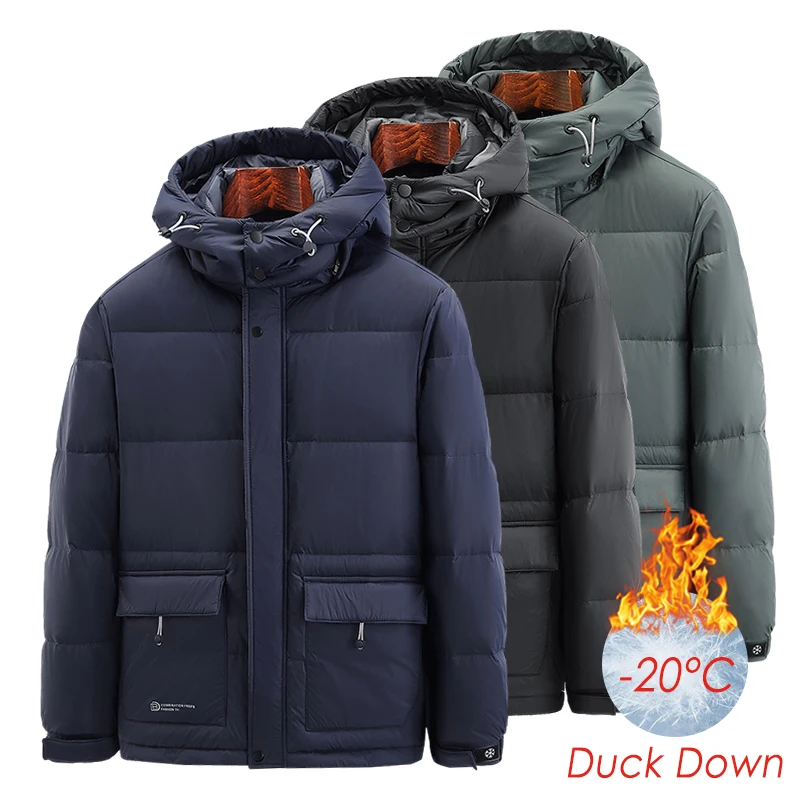 

Ultralight Down Waterproof Men Plus Autumn Coat 8XL Winter Down Parka Outfit Size Jacket New Duck 90% Warm Men Hat Jacket Casual