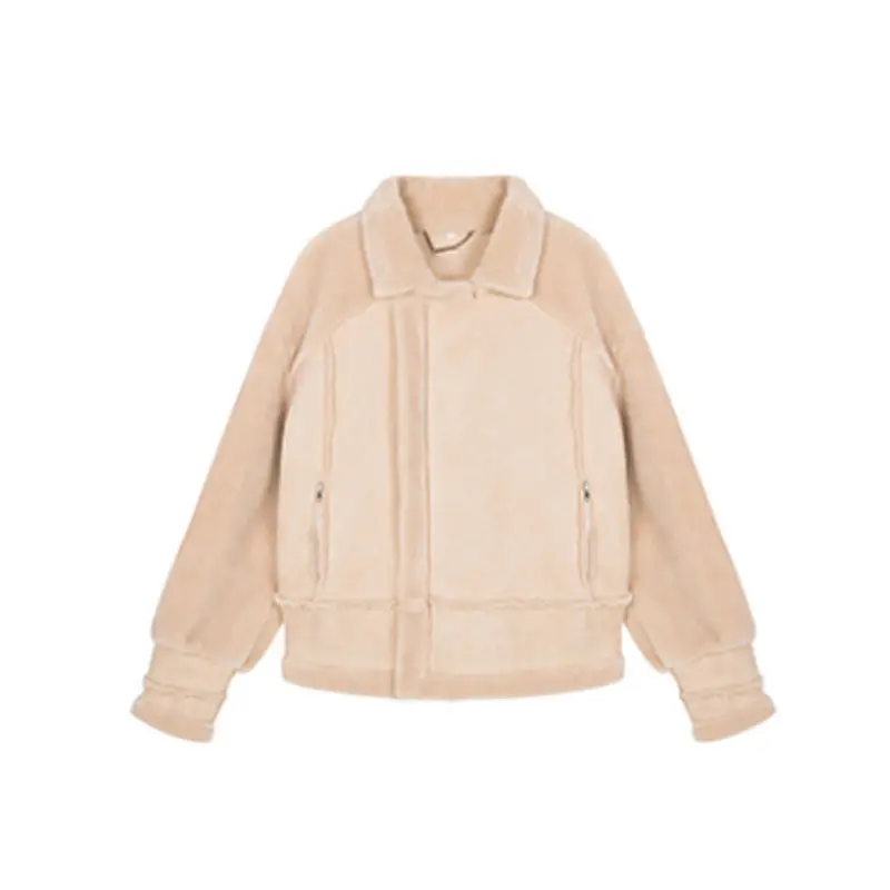 Autumn and winter cashmere sheepskin coat women's 2022 new fur one-piece h thickened Jacket Women's casual warm coat brown