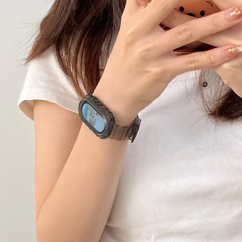 Transparent Silicone Strap For Mi band 8 Sport Bracelet Replacement Watchband For Xiaomi Mi band 8 Correa Strap Women Men Belt