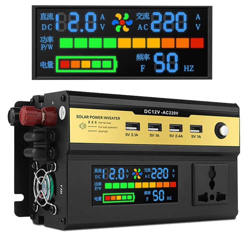 

Car Inverter 12V 220V Power 500W/1500W/2000W Converter 2 USB EU Socket Webasto 12 Volts auto Inversor12v 220 v Transformer Solar