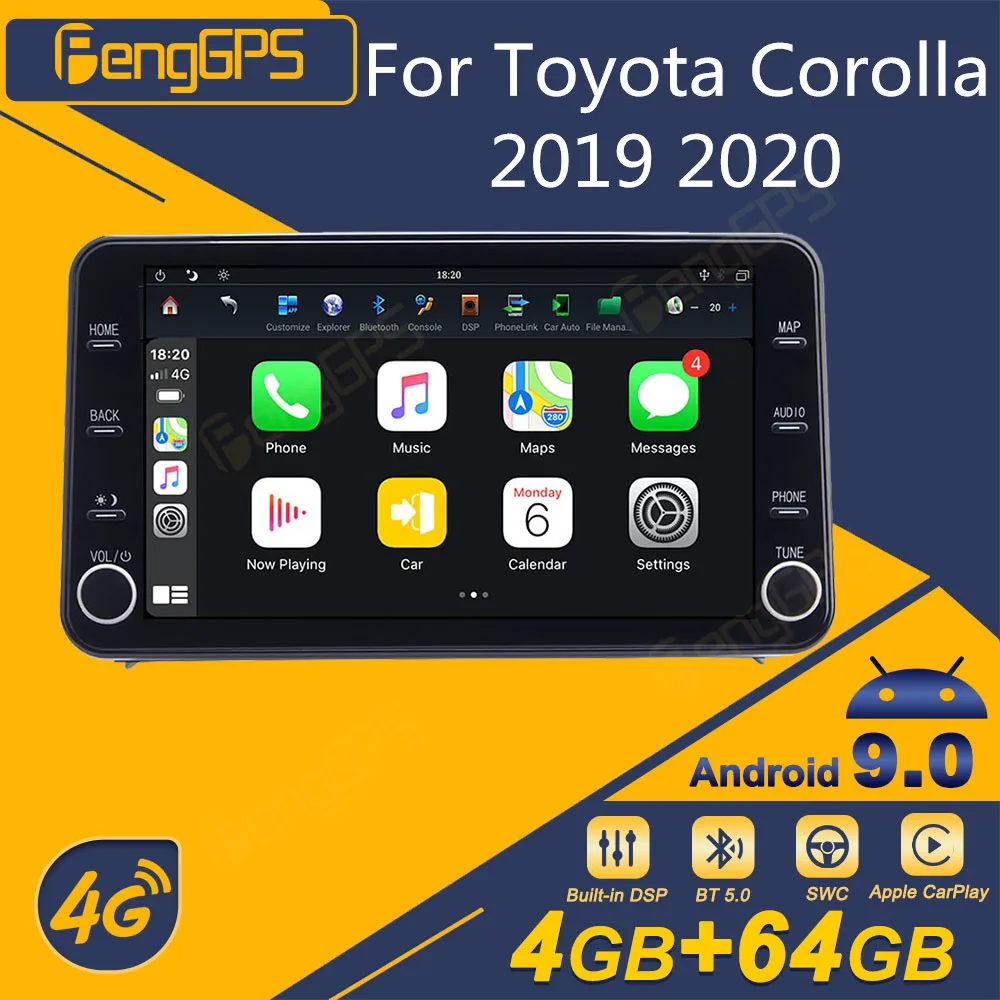 

Автомагнитола для Toyota Corolla 2019, 2020, Android, 2Din, стереоприемник, Авторадио, мультимедийный плеер, GPS-навигация, экран головного устройства