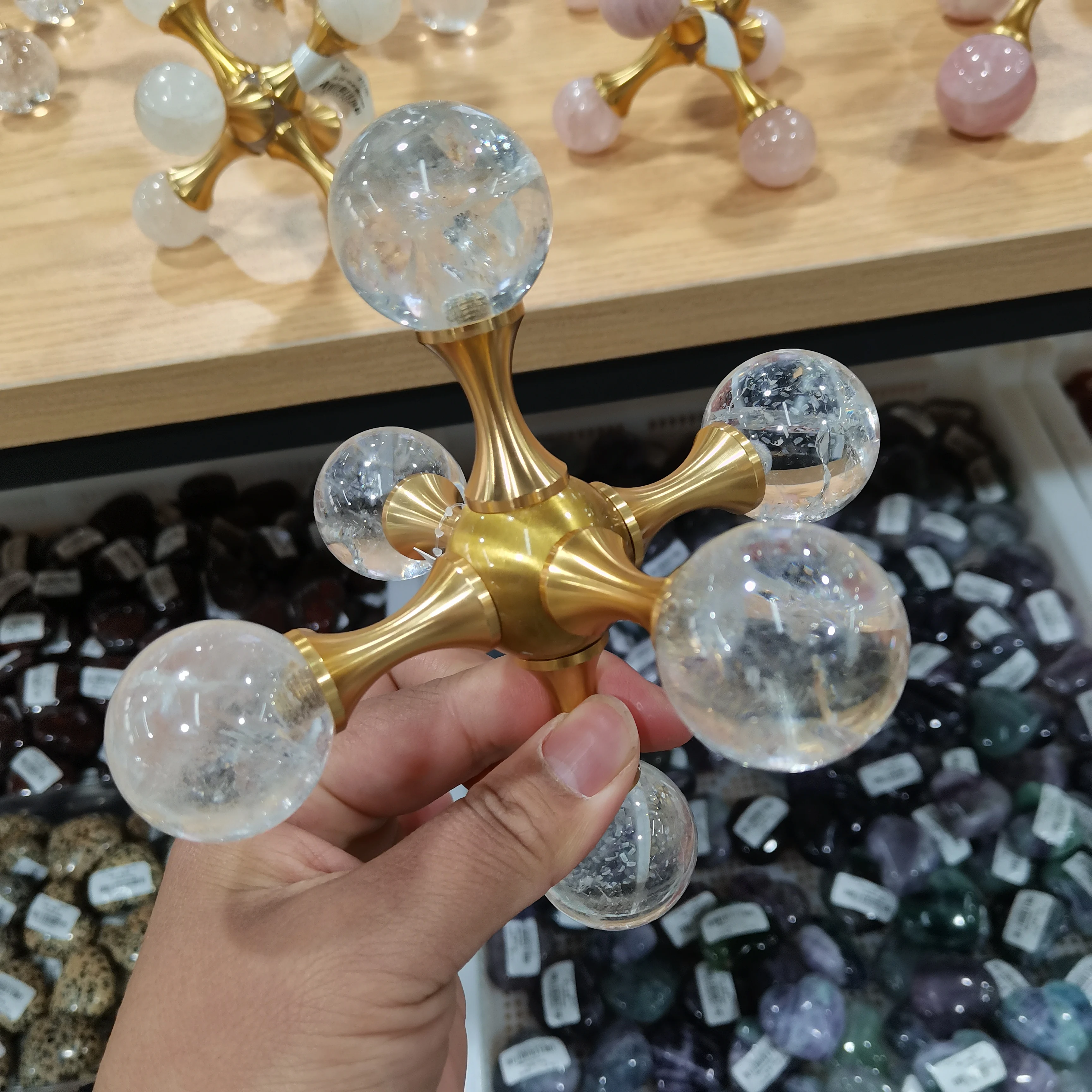 

Натуральный розовый кристалл, аметист, белый кристалл, молекулярная лампа, гостиная, крыльцо, ТВ-тумба, настольный декор, подарок, 1 шт.