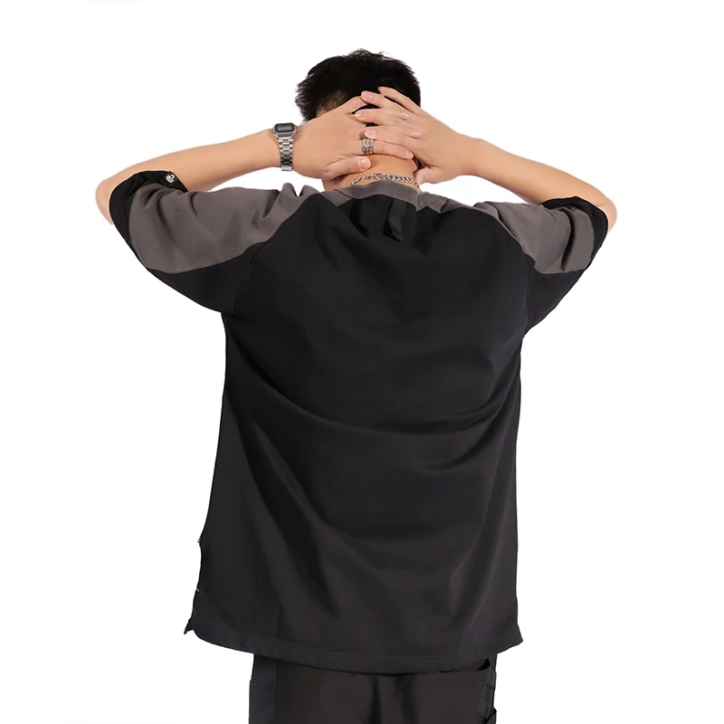 Футболка Whyworks 22ss в китайском стиле с воротником 220 г хлопок передние карманы ykk